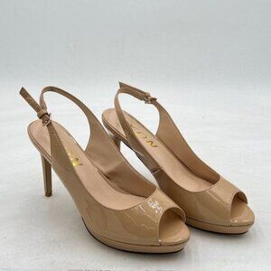 YDN Women Sexy High Heels Pumps Peep Toe Platform Block Slingback Dress Shoes
